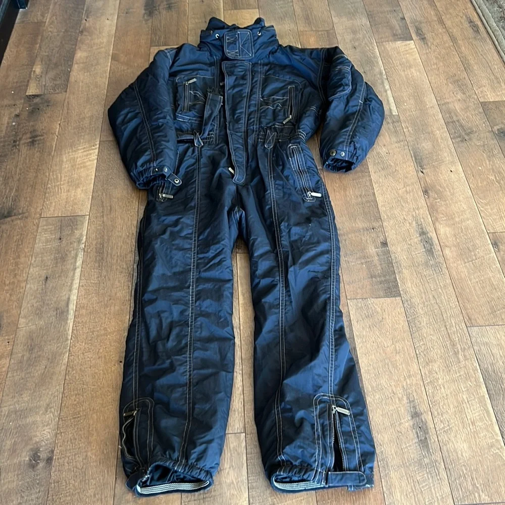 ossi skiwear belted suit black Sz M - Picture 3 of 15